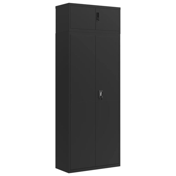 vidaXL Armadio Classificatore Nero 90x40x240 cm in Acciaio