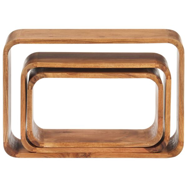 vidaXL Tavolini 3 pz in Legno Massello di Acacia Finitura Ambra