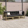 vidaXL Set Divani da Giardino 3pz con Cuscini Legno Impregnato di Pino