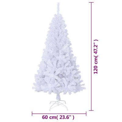 vidaXL Albero di Natale Artificiale con Rami Spessi Bianco 120 cm PVC