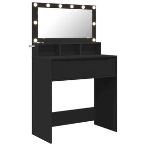 vidaXL Tavoli da Trucco per Camera da Letto Nero 80 x 39,5 x 135 cm