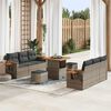 vidaXL Set Divano da Giardino con cuscino 9 pcs Grigio