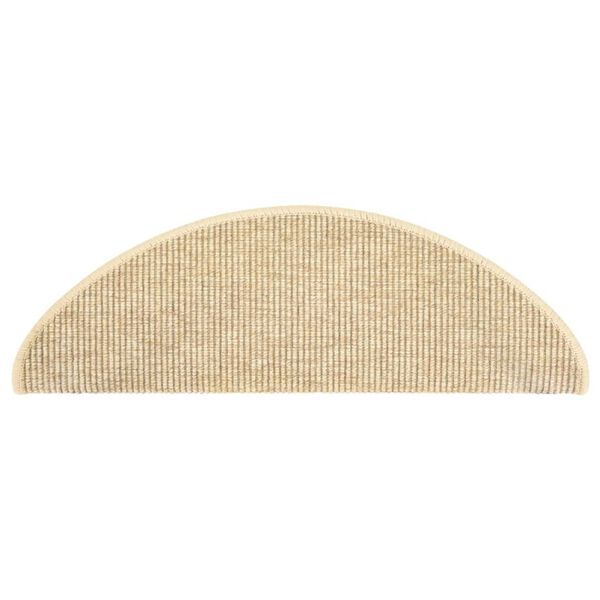 vidaXL Tappetini per scale 15 pz 65x21x4 cm Beige chiaro Semicircolari Grandi