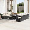 vidaXL Set Divano da Giardino con cuscino 11 pcs Nero polyrattan