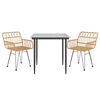 vidaXL Set da Pranzo da Giardino 3 pz in Polyrattan