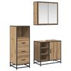 vidaXL Set di mobili per il bagno 3 pz Rovere artigianale