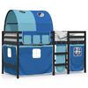 vidaXL Letto a Soppalco con Tunnel Bambini Blu 80x200cm Massello Pino