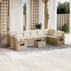 vidaXL Set Divani da Giardino 11 pz con Cuscini Beige in Polyrattan