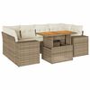 vidaXL Set Divani da Giardino 7 pz con Cuscini Beige in Polyrattan