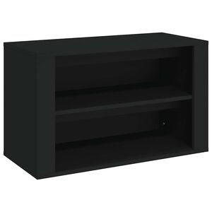 vidaXL Scarpiera Nera 75x35x45 cm in Legno Multistrato