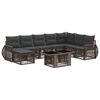 vidaXL Set Divano da Giardino 9 pz Grigio e Grigio Scuro polyrattan