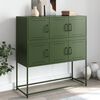 vidaXL Credenza Verde Oliva 100,5x39x79 cm in Acciaio