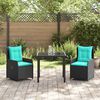 vidaXL Set da Pranzo per Giardino 3 pcs Nero Poly Rattan
