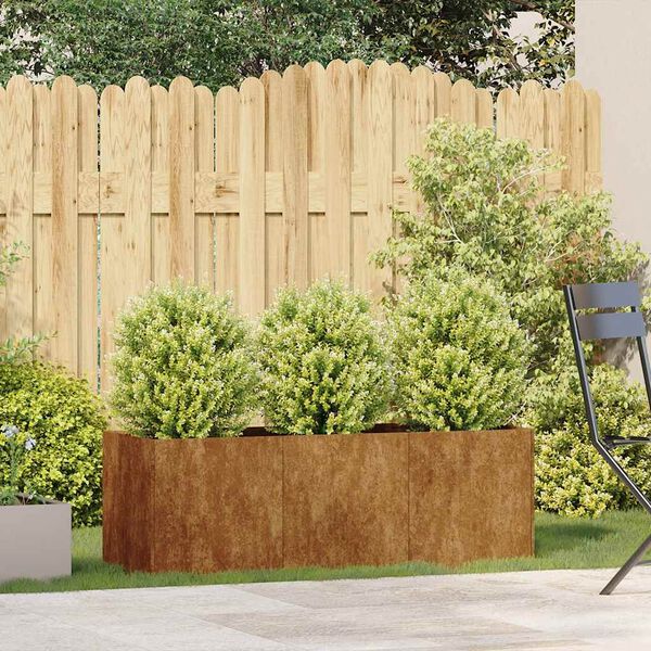 vidaXL Fioriera Arrugginita 120x40x40 cm in Acciaio Corten
