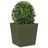 vidaXL Fioriere da Giardino 2 pz Verde Oliva 50x50x50 cm in Acciaio