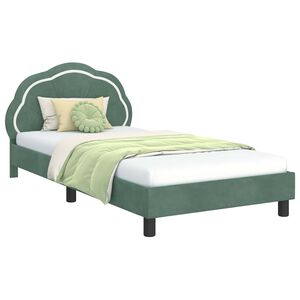 vidaXL Struttura letto bambini con testata Verde Mare 90 x 200 cm