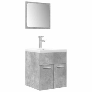 vidaXL Set Mobili da Bagno 3 pz Grigio Cemento in Legno Multistrato