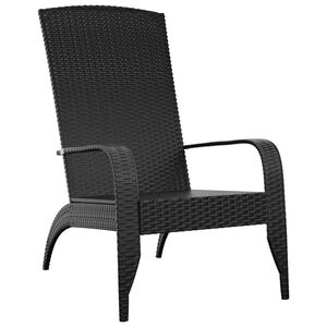 vidaXL Sedia da giardino Adirondack nera in polyrattan