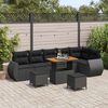 vidaXL Set Divano da Giardino 9 pcs Nero Rattan in Polipropilene