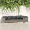 vidaXL Set Divani da Giardino 5 pz con Cuscini in Polyrattan Grigio