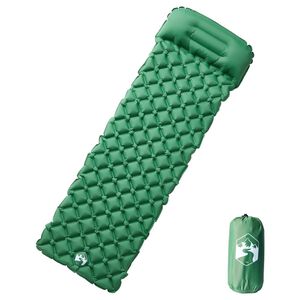 vidaXL Materasso Campeggio Gonfiabile con Cuscino 1 Persona Verde