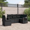 vidaXL Set Divani da Giardino 5 pz con Cuscini in Polyrattan Nero