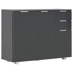 vidaXL Credenza Nero Lucido 107x35x80,5 cm