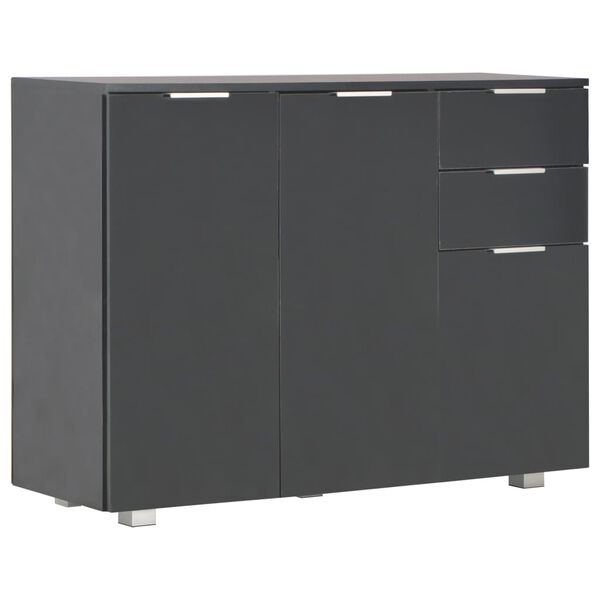 vidaXL Credenza Nero Lucido 107x35x80,5 cm