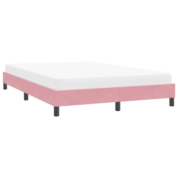 vidaXL Giroletto senza Materasso Rosa 160x210 cm Velluto