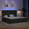 vidaXL Letto con contenitore e LED con led Grigio scuro 200 x 200 cm
