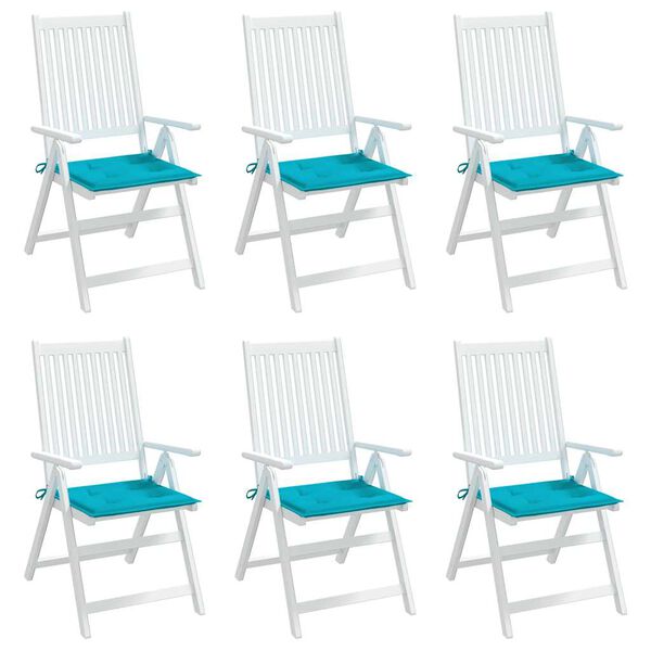 vidaXL Cuscini per Sedia 6 pz Turchese 40x40x4 cm in Tessuto