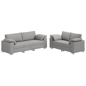 vidaXL Divano 2 pcs Grigio Nuvola 219 x 80 x 82 cm Tessuto