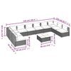 vidaXL Set Divani da Giardino 11 pz con Cuscini in Polyrattan Nero
