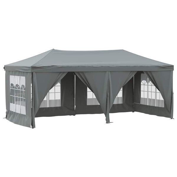 vidaXL Tenda per Feste Pieghevole con Pareti Laterali Antracite 3x6 m