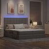 vidaXL Letto con luci a strisce a LED Talpa 180 x 200 cm Tessuto
