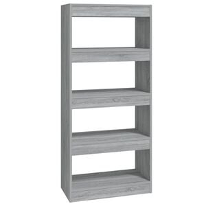 vidaXL Libreria/Divisorio Grigio Sonoma 60x30x135 cm Legno Multistrato