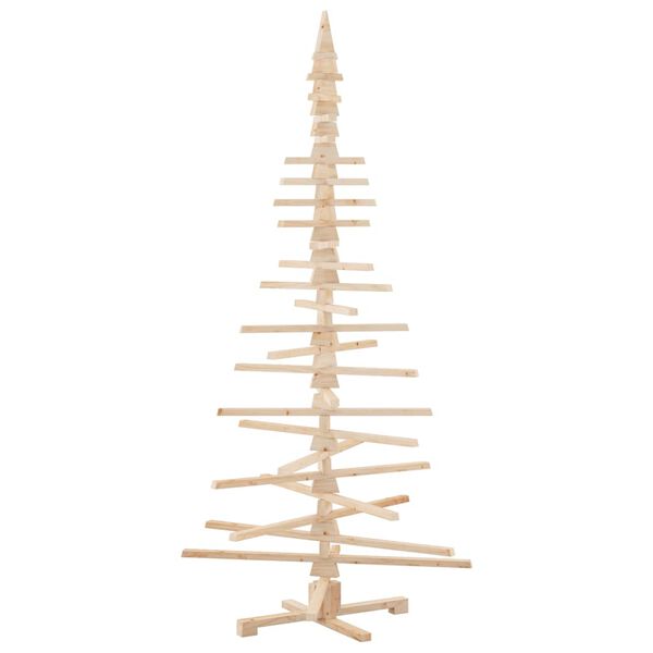 vidaXL Albero di Natale Decorativo in Legno 210 cm Legno Massello Pino