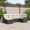 vidaXL Set Divano da Giardino con cuscino 6 pcs Nero Poly Rattan