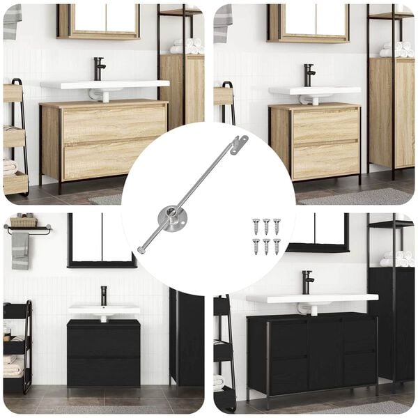 vidaXL Cerniera a barra di trascinamento 439 pcs Argento Ferro