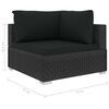 vidaXL Set Divani da Giardino 6 pz con Cuscini in Polyrattan Nero