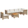 vidaXL Set Divani da Giardino 7 pz con Cuscini Beige in Polyrattan