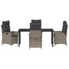 vidaXL Set da Pranzo per Giardino con cuscino 5 pcs Grigio polyrattan