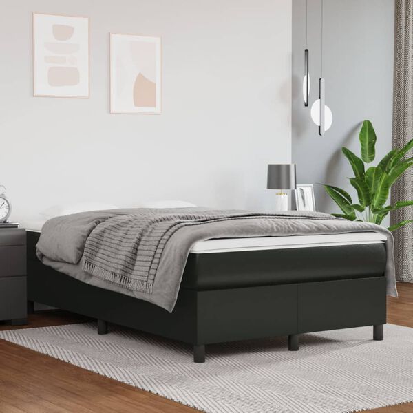 vidaXL Struttura Letto a Rete a Molle Nero 120x200 cm in Similpelle