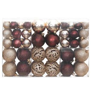 vidaXL Palline di Natale 100 pz Champagne e Marrone 3 / 4 / 6 cm