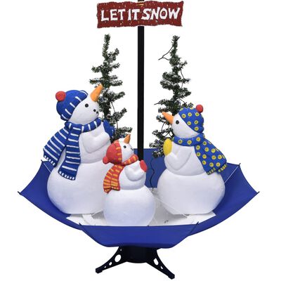 vidaXL Albero di Natale con Nevicata e Base ad Ombrello Blu 170 cm PVC