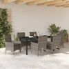 vidaXL Set da Pranzo per Giardino con cuscino 7 pcs Grigio polyrattan