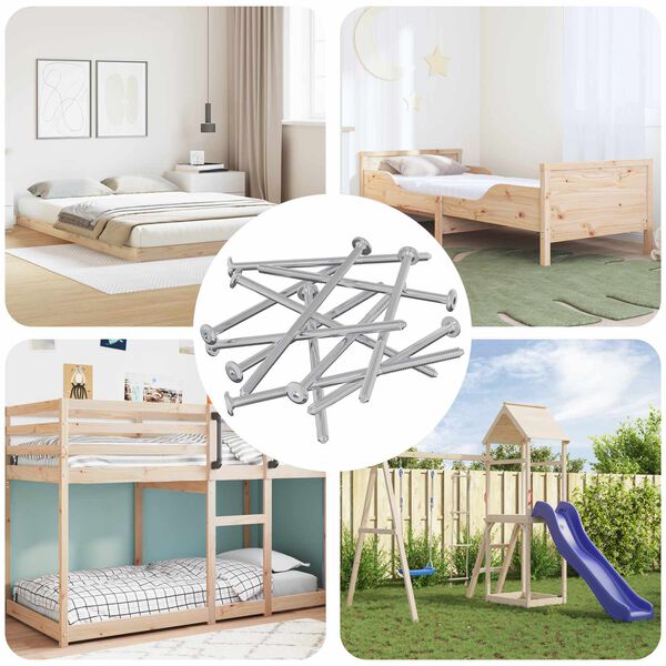 vidaXL Viti per mobili 800 pcs Argento Acciaio