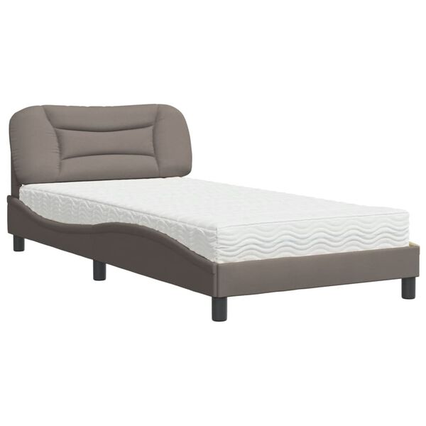 vidaXL Letto con Materasso Hvar Tortora 100x200 cm in Tessuto
