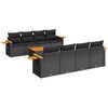 vidaXL Set Divani da Giardino 9 pz con Cuscini Nero in Polyrattan