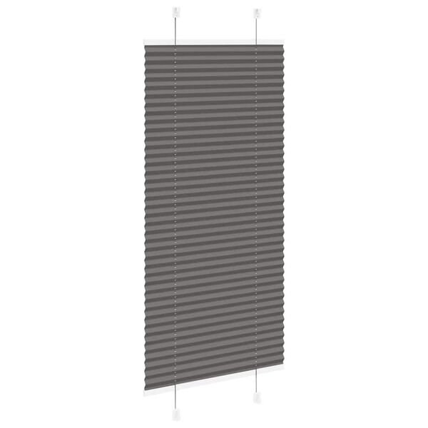 vidaXL Tenda Plissettata Nera 65x100 cm Larghezza Tessuto 64,4 cm